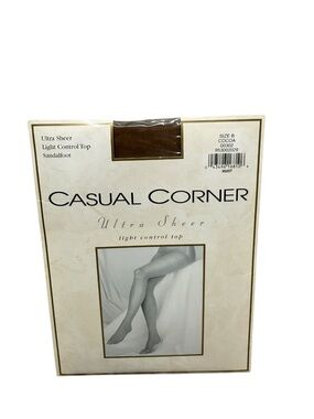 Casual Corner Ultra Sheer Light Control Top Pantyhose Size B Cocoa Sandalfoot